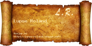 Lupse Roland névjegykártya